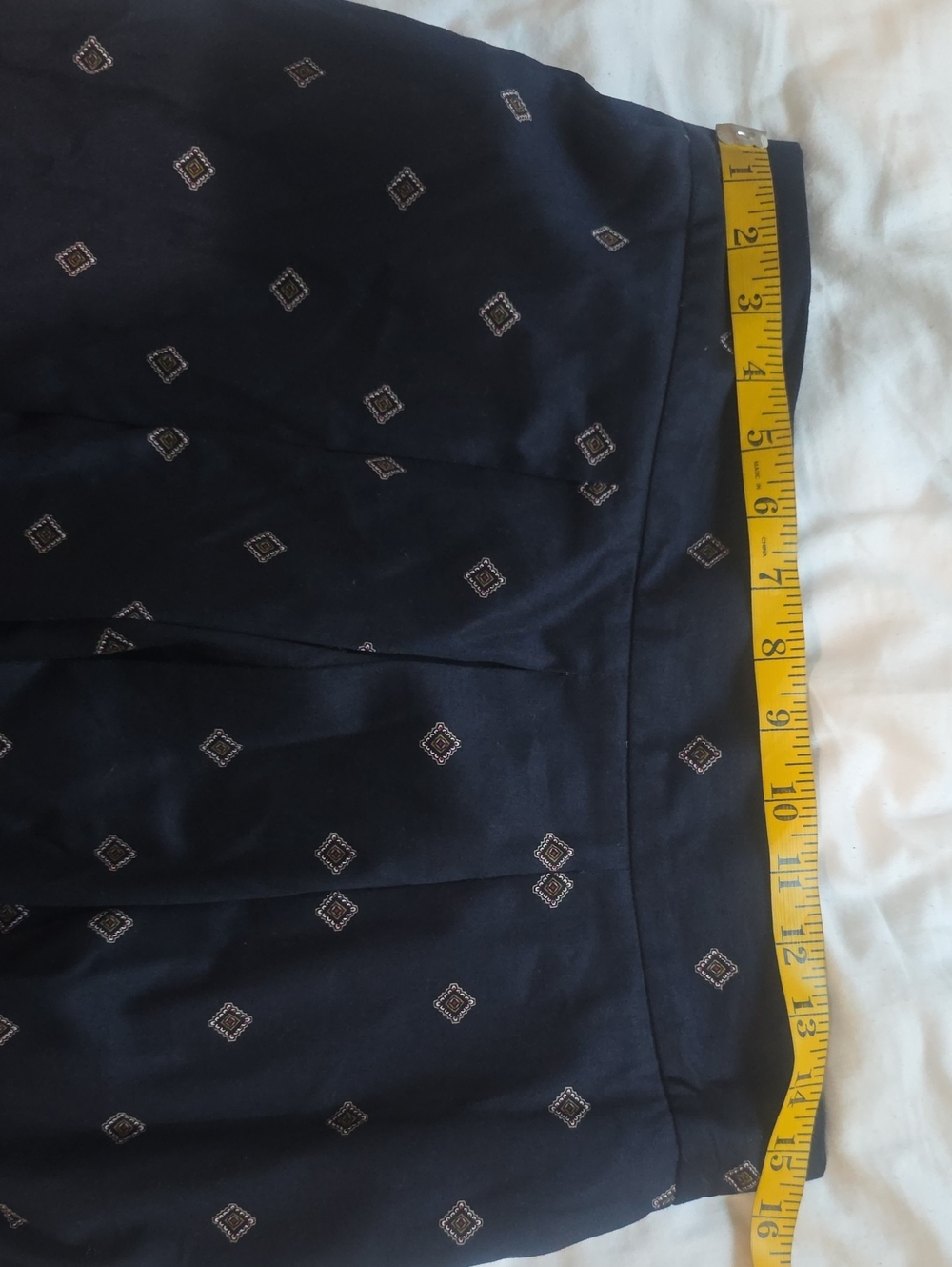 Marks & Spencer Navy Midi Skirt with Micro Diamond Print